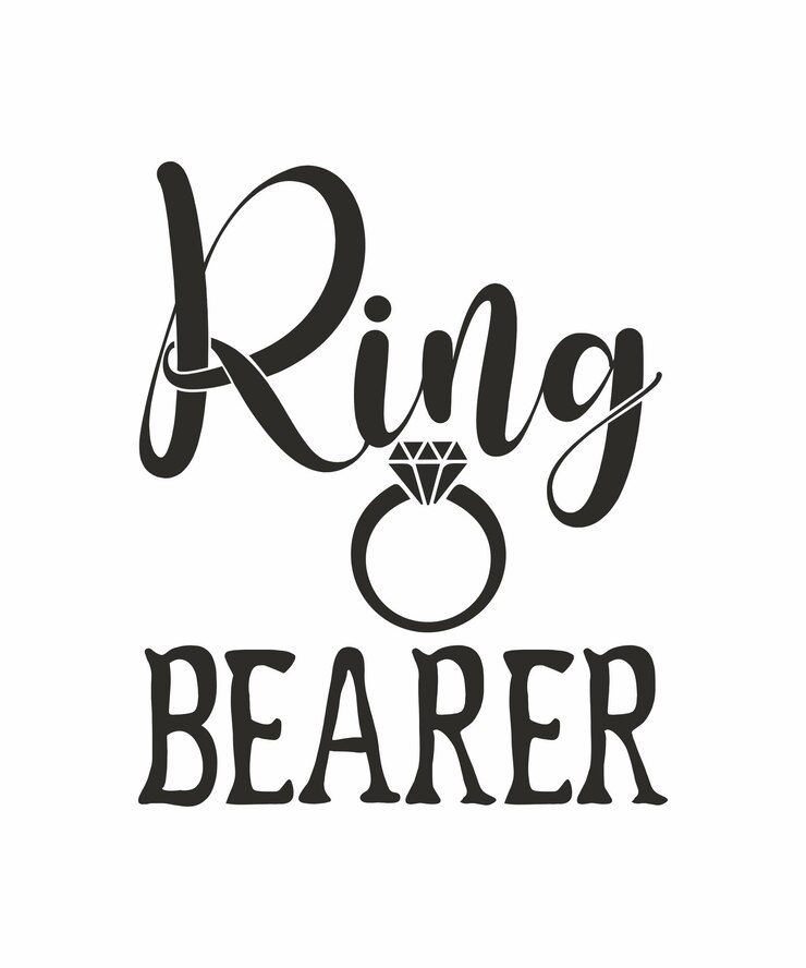 Vettore lettering tipografico corsivo portatore dell'anello