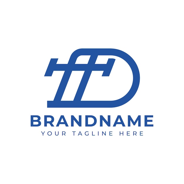 Letters TD or DT Monogram Logo suitable for any business with TD or DT initials