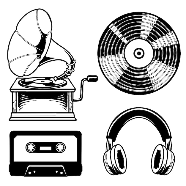 Lettore musicale Design vintage vettoriale
