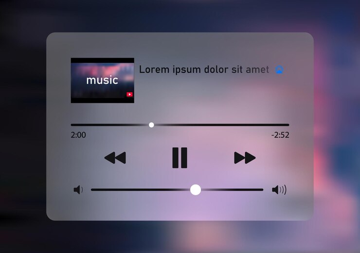 Vettore lettore musicale, modello di lettore musicale, design dell'app music player, illustrazione vettoriale dello schermo