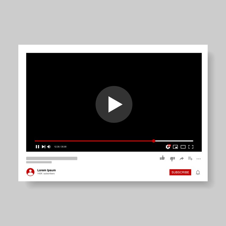 Vettore lettore video modello di progettazione. finestra streaming live, lettore. concetto di social media.