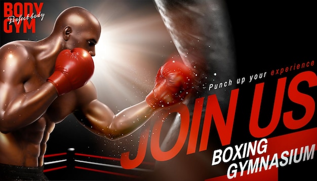 Lezione di ginnastica di boxe professionale