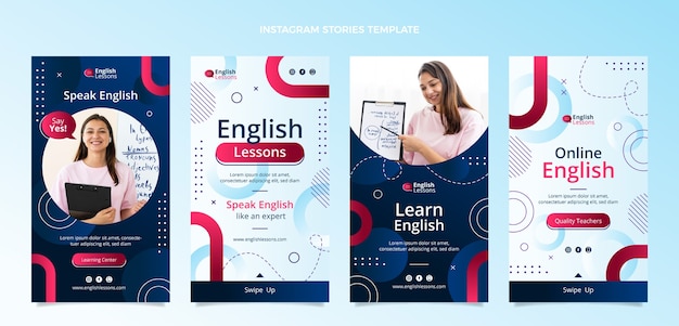 Lezioni di inglese sfumate storie di instagram