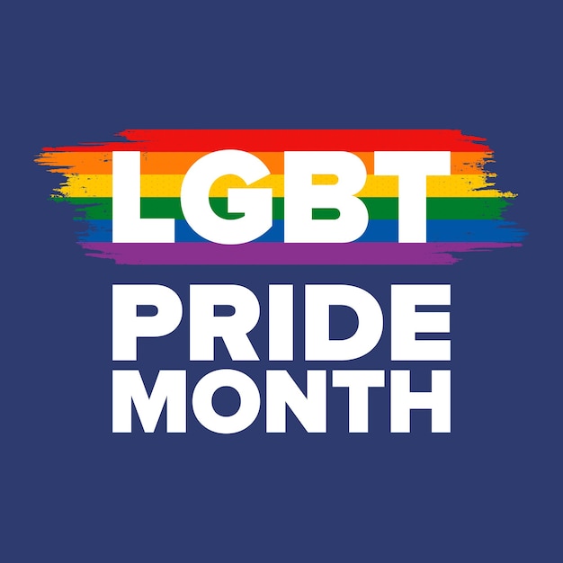 LGBT Pride Month in giugno Lesbian Gay Bisexual Transgender LGBT Bandiera arcobaleno Illustrazione vettoriale