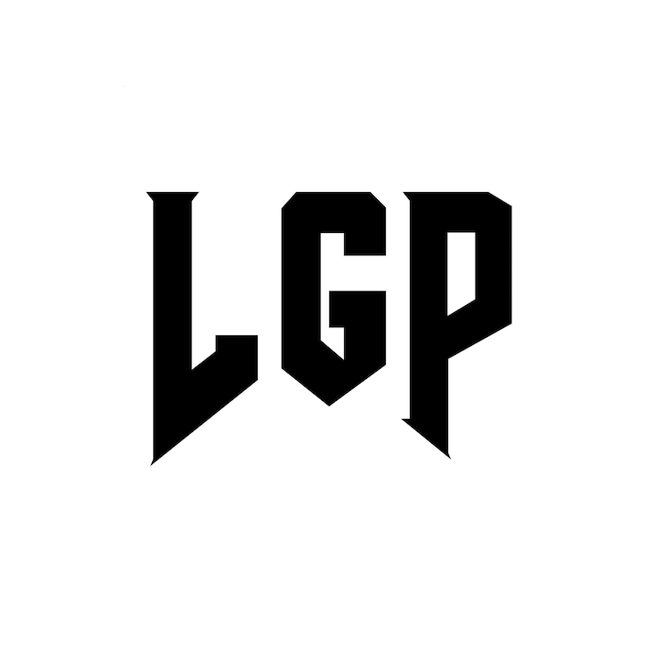 Vettore lgp letter logo design per società tecnologica lgp logo design combinazione di colori bianco e nero lgp logo lgp vettore lgp design lgp icona lgp alfabeto lgp tipografia logo design