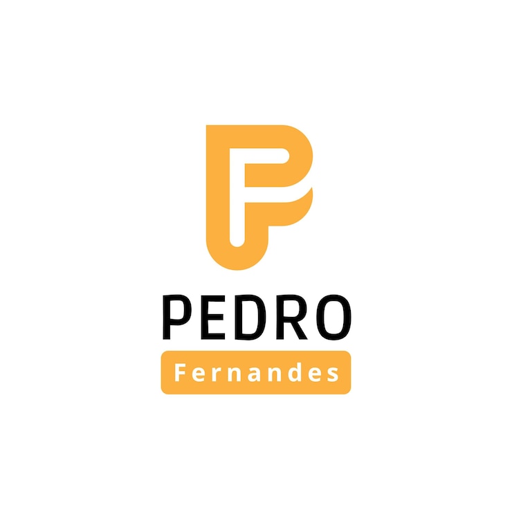 Vettore libero vettoriale arancione nero semplice moderno logo iniziale pf
