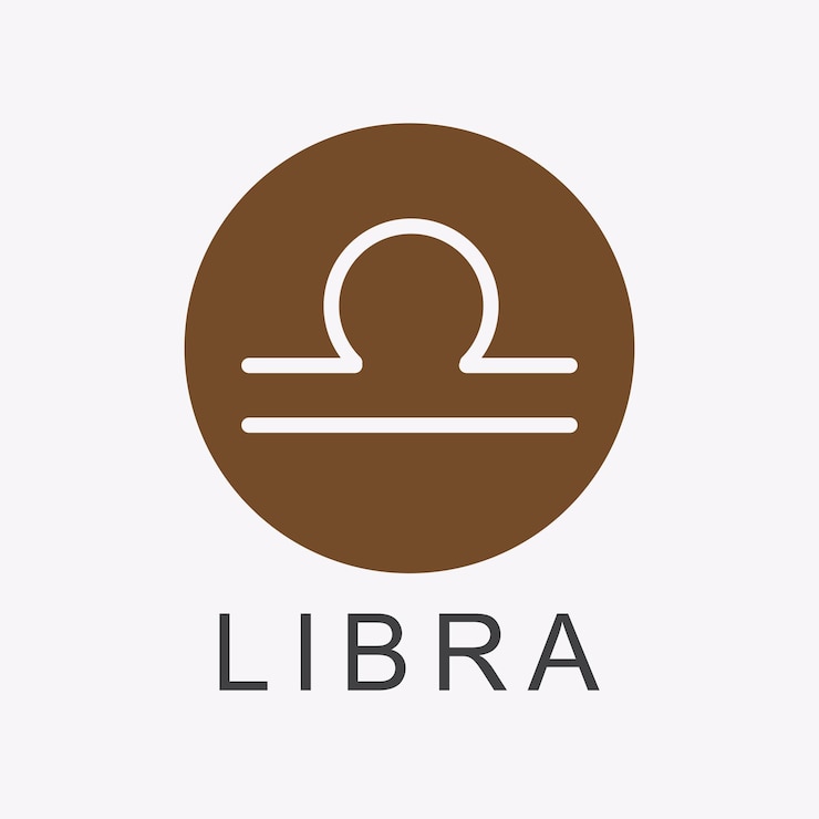 Vettore libra segno zodiacale segno astrologico simboli vettoriale minimalista oroscopo elemento aria