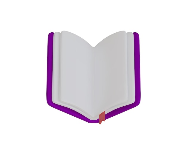 Libri aperti o blocco note con segnalibro in stile realistico 3d Collezione di elementi di design lucido dolce Concetto per l'apprendimento dell'istruzione Illustrazione vettoriale