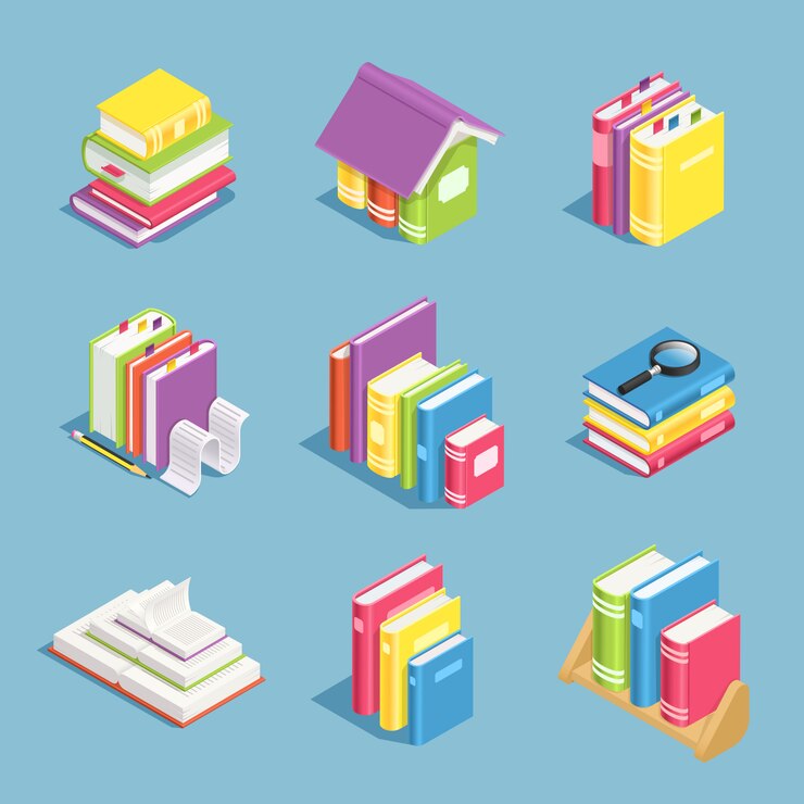 Vettore libri isometrici