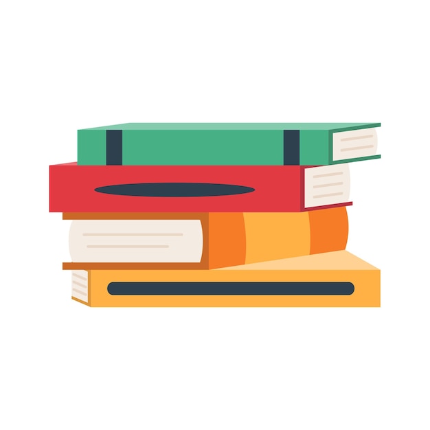 Libri pile di libri quaderni illustrazione Vettore educativo isolato
