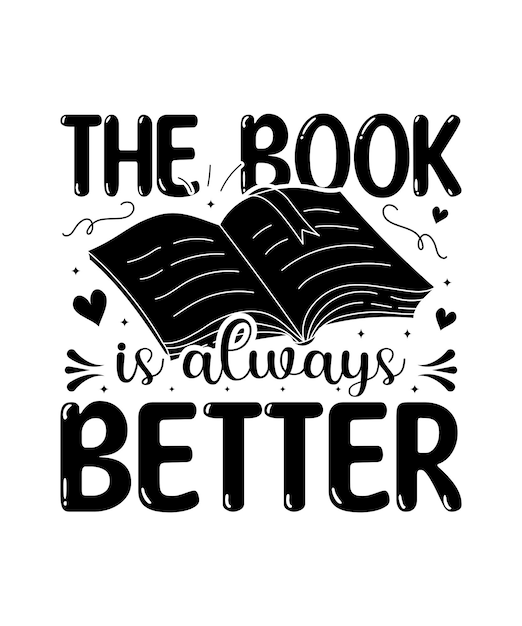 Libro amante giorno tipografia t shirt design vettoriale SVG