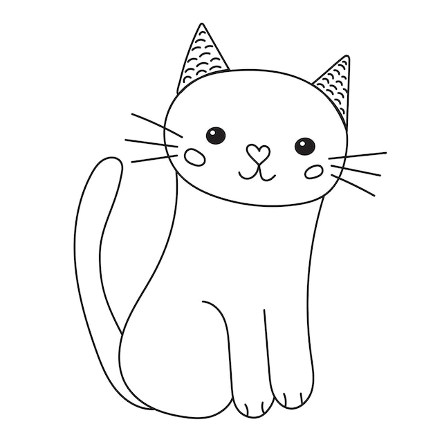 Libro da colorare gatto per bambini vettore isolato isolato