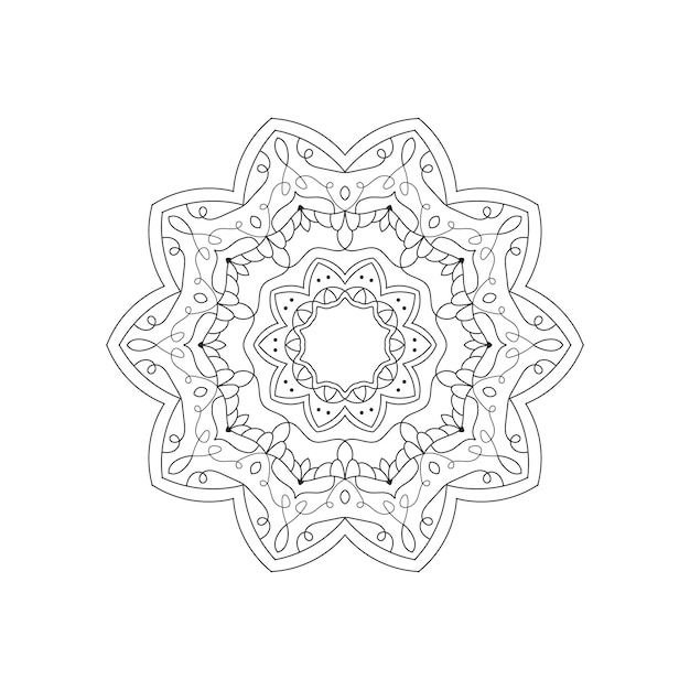 Libro da colorare mandala in bianco e nero