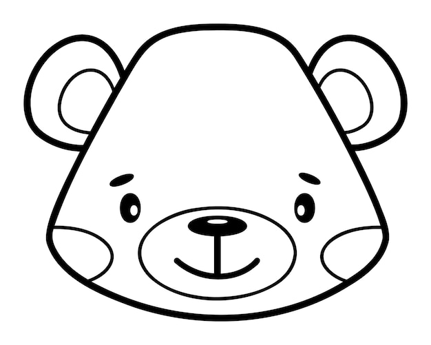 Libro da colorare o pagina per bambini. Illustrazione del profilo in bianco e nero dell'orso.