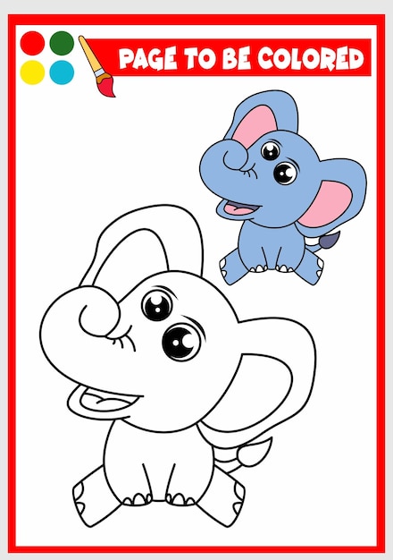 Libro da colorare per bambini elefante