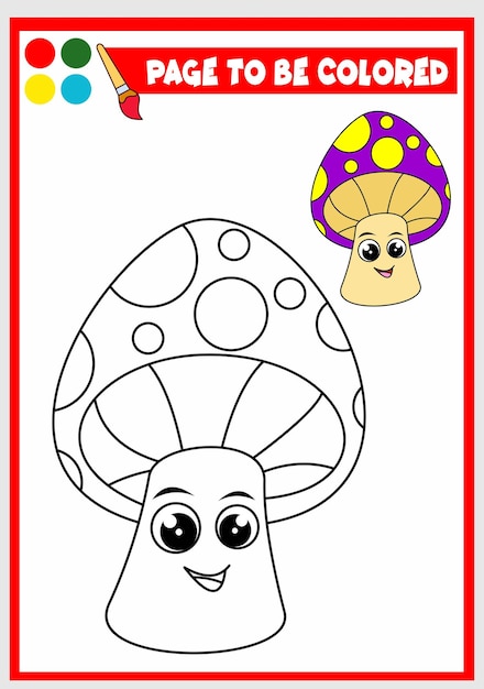 Libro da colorare per bambini fungo