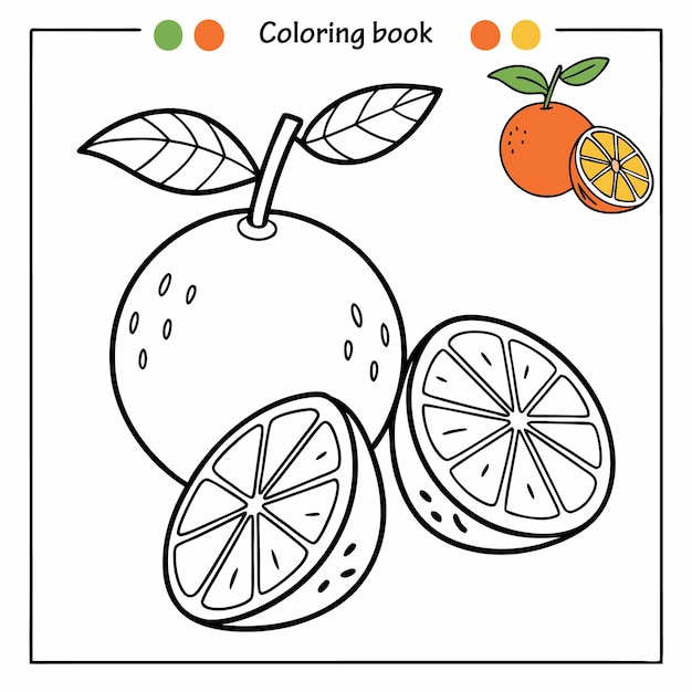 Libro da colorare per bambini vettore arancione