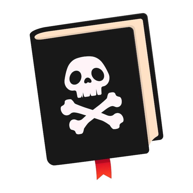 Libro nero con un cranio