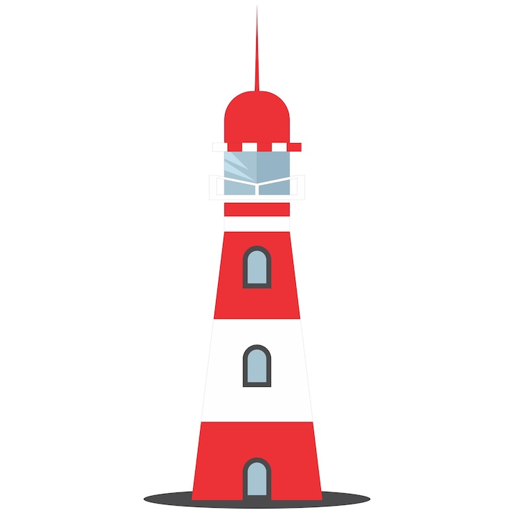 Vettore light house design piatto vettore
