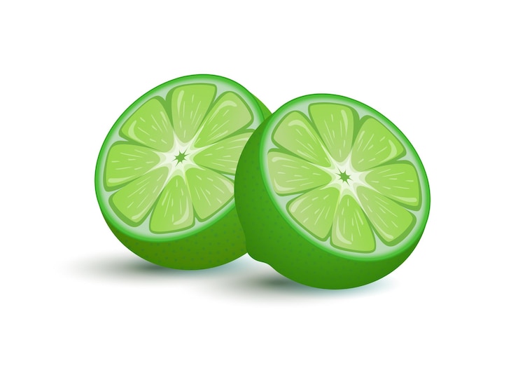 Vettore lime fruit vector cartoon illustration agrumi esotici pieni di vitamina