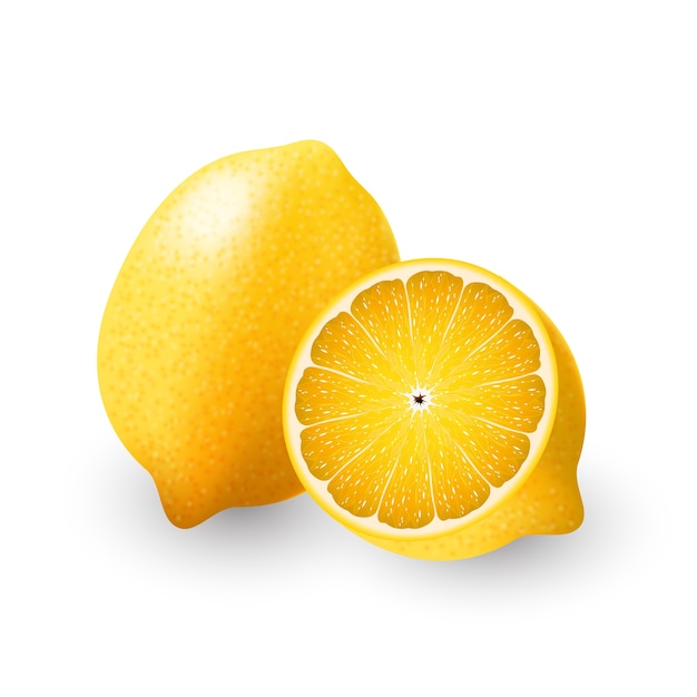 Limone giallo e mezzo limone