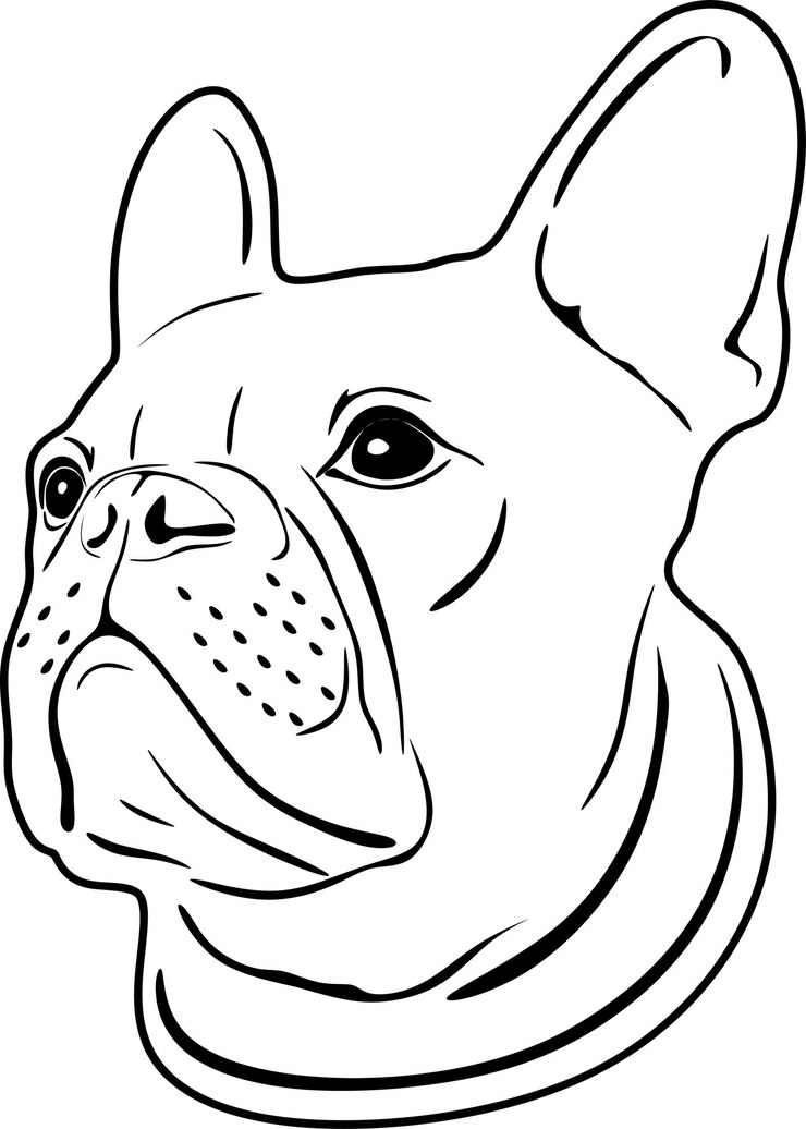 line art cane testa amore logo 5 modello nr21 silhouette fatta a mano