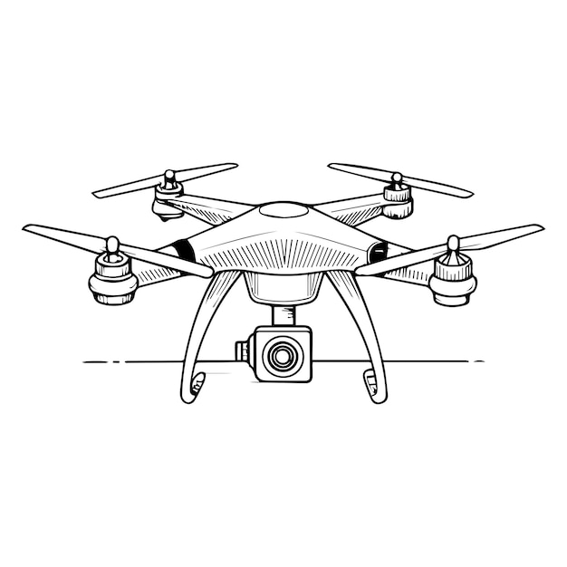 Line Art Drone Illustration