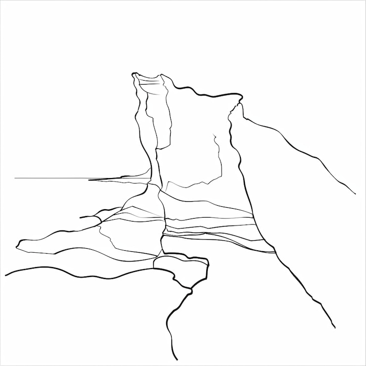 Vettore line art minimalist design disegno vettoriale