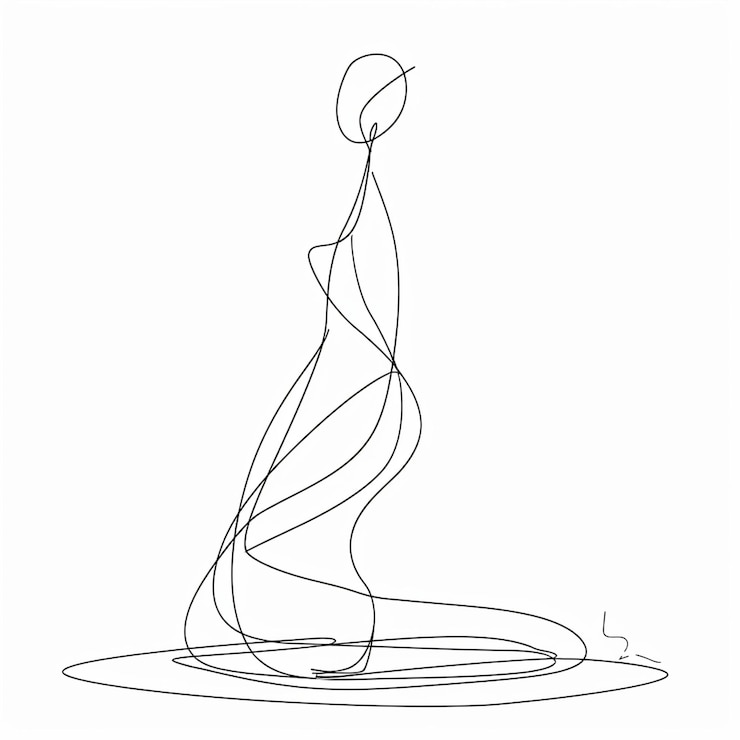Vettore line art minimalist design disegno vettoriale