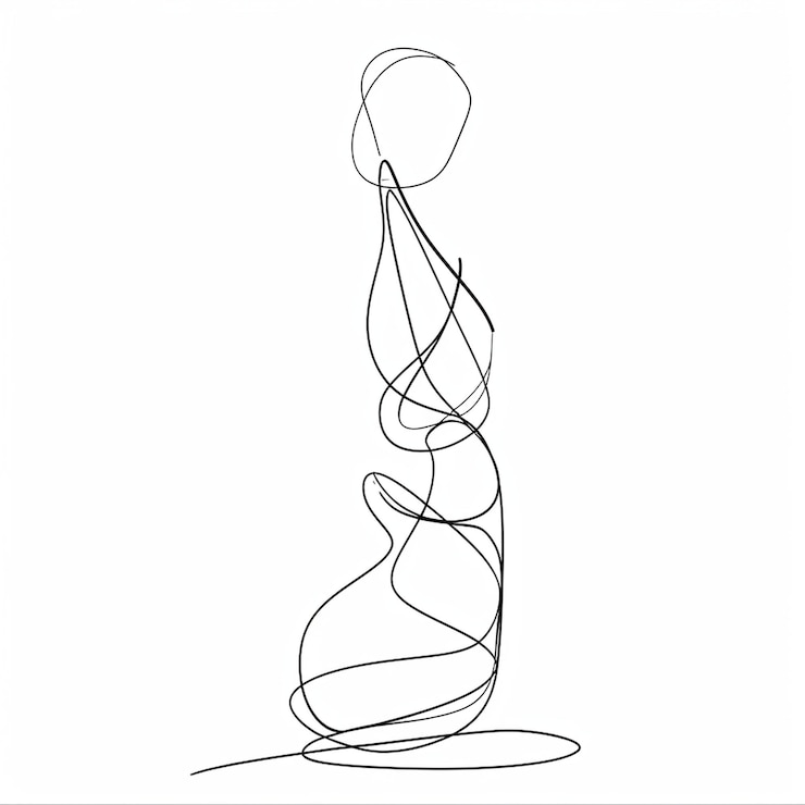 Vettore line art minimalist design disegno vettoriale