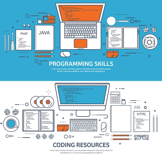 Line programming coding e seo outline computing background code hardware software web development