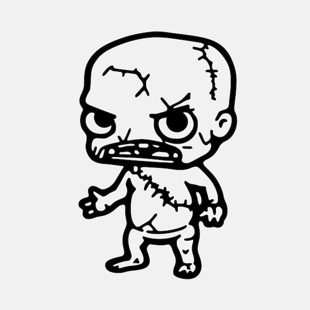 Linea arte Chibi Zombies