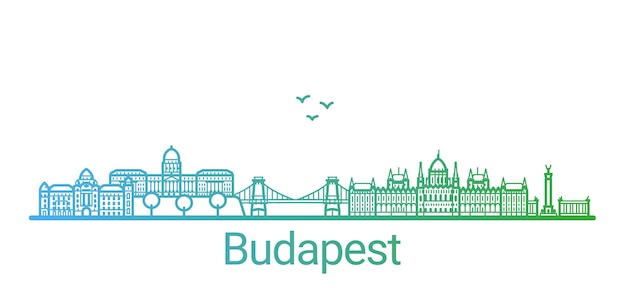 Linea colorata di gradiente di città di Budapest