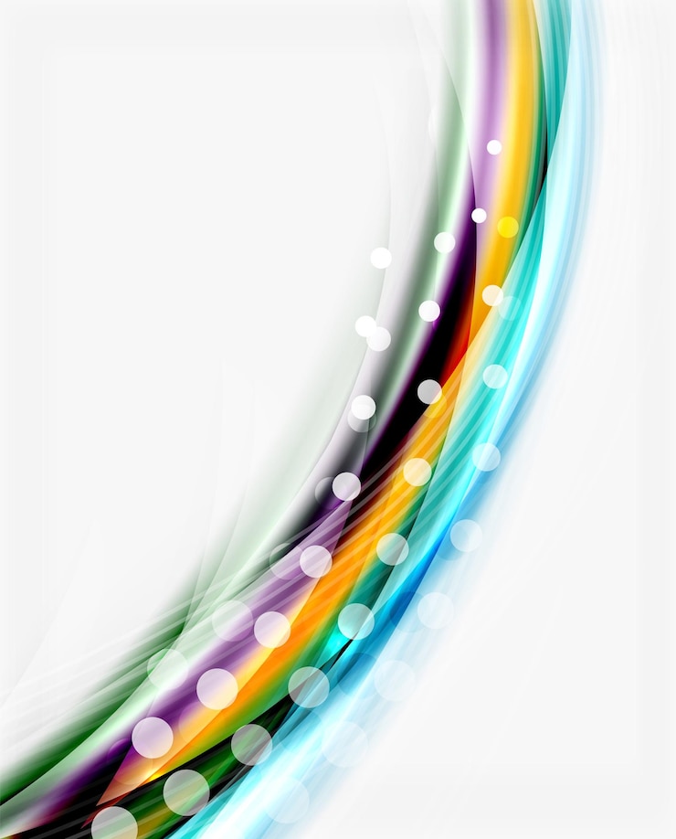 Vettore linea colorata liscia su sfondo bianco ondulato astratto