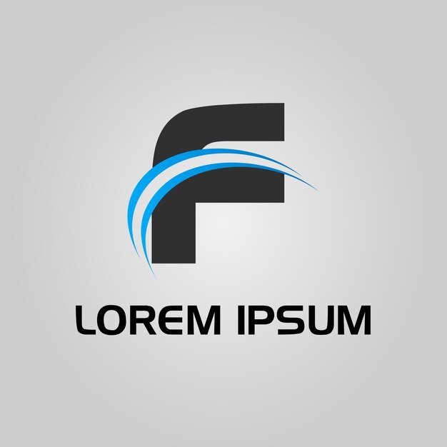 Linea Curva Logo Iniziale Della Lettera F