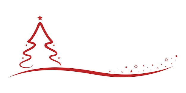 Linea dell'albero di Natale stelle dorate