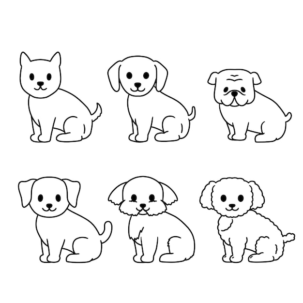 Linea di disegno del cane