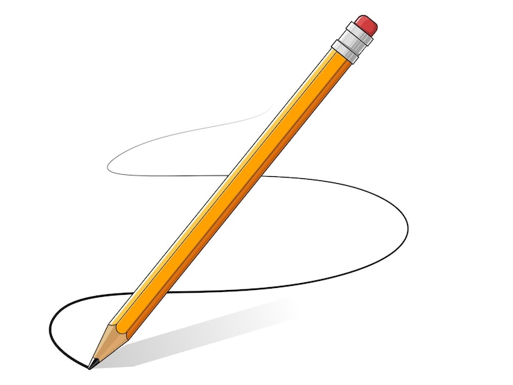 Vettore linea di disegno di matite gialle