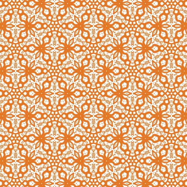 Linea di disegno grafico di arte dell'illustrazione del fondo del modello della foglia e del fiore arancione e forma creative
