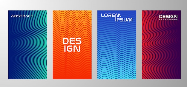 linea di flusso gradiente set di banner trama o sfondo