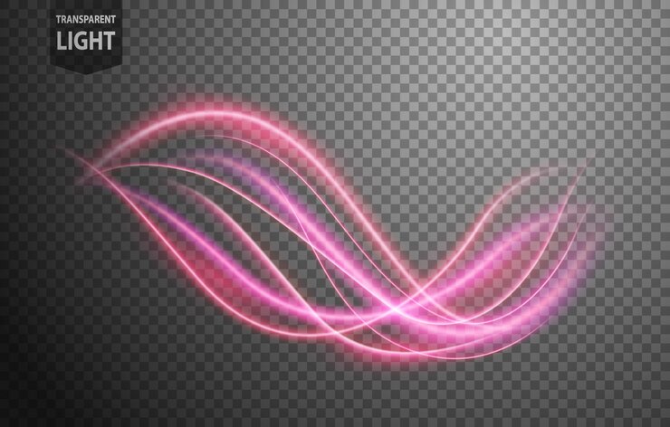 Vettore linea di luce ondulata rosa astratta