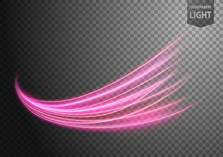 Vettore linea di luce ondulata rosa astratta