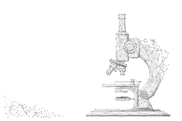 Linea di poltiglia astratta e microscopio a punti su sfondo con un'iscrizione Educazione vettoriale arte