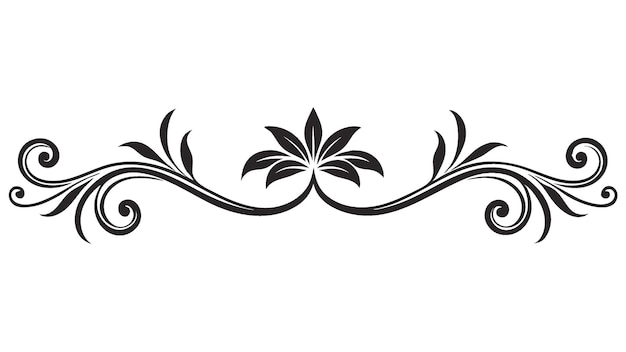 Linea divisoria decorativa a motivo floreale simmetrico con filigrana ornamentale e bordo floreale astratto