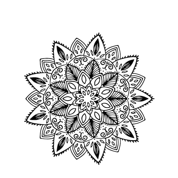 Linea mandala illustrazione spirituale di ornamenti floreali