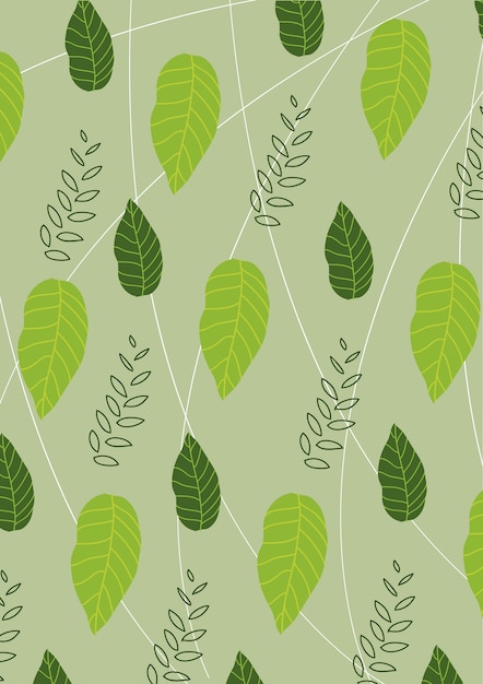 linea modello foglia verde