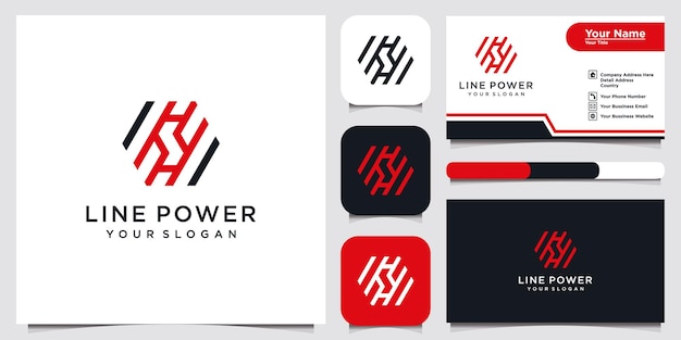 linea potere logo design icona modello elemento e biglietto da visita