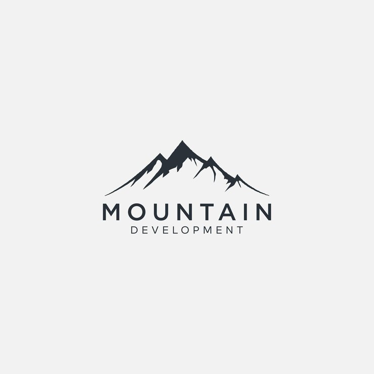 Linea semplice di montagna logo paesaggio
