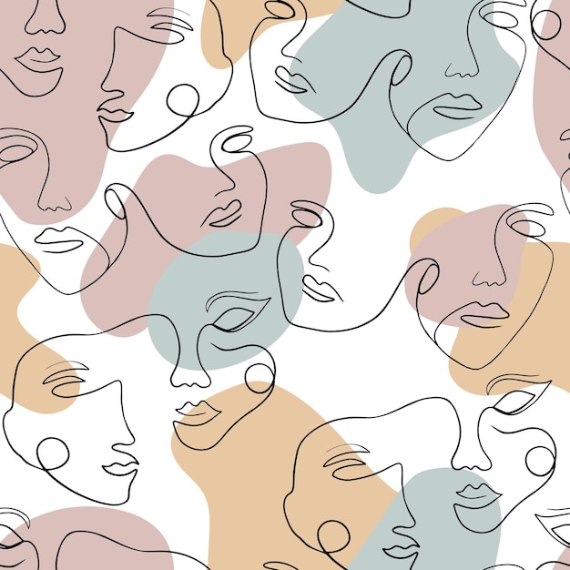 Linea viso e fiori che disegnano il concetto di moda femminile minimalista