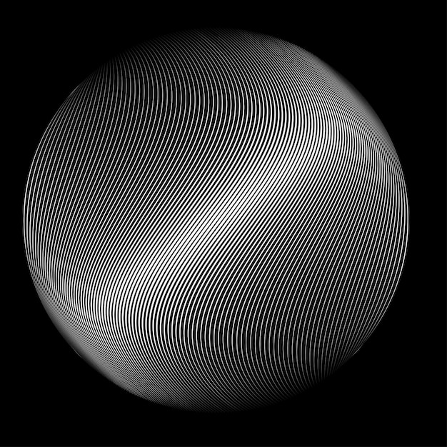 Linee a forma di cerchio. Illustrazione vettoriale a spirale. Tecnologia rotonda. Logo dell'onda. Elemento di design.